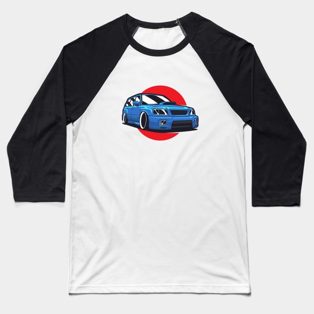 Blue Forester STI JDM Baseball T-Shirt by KaroCars